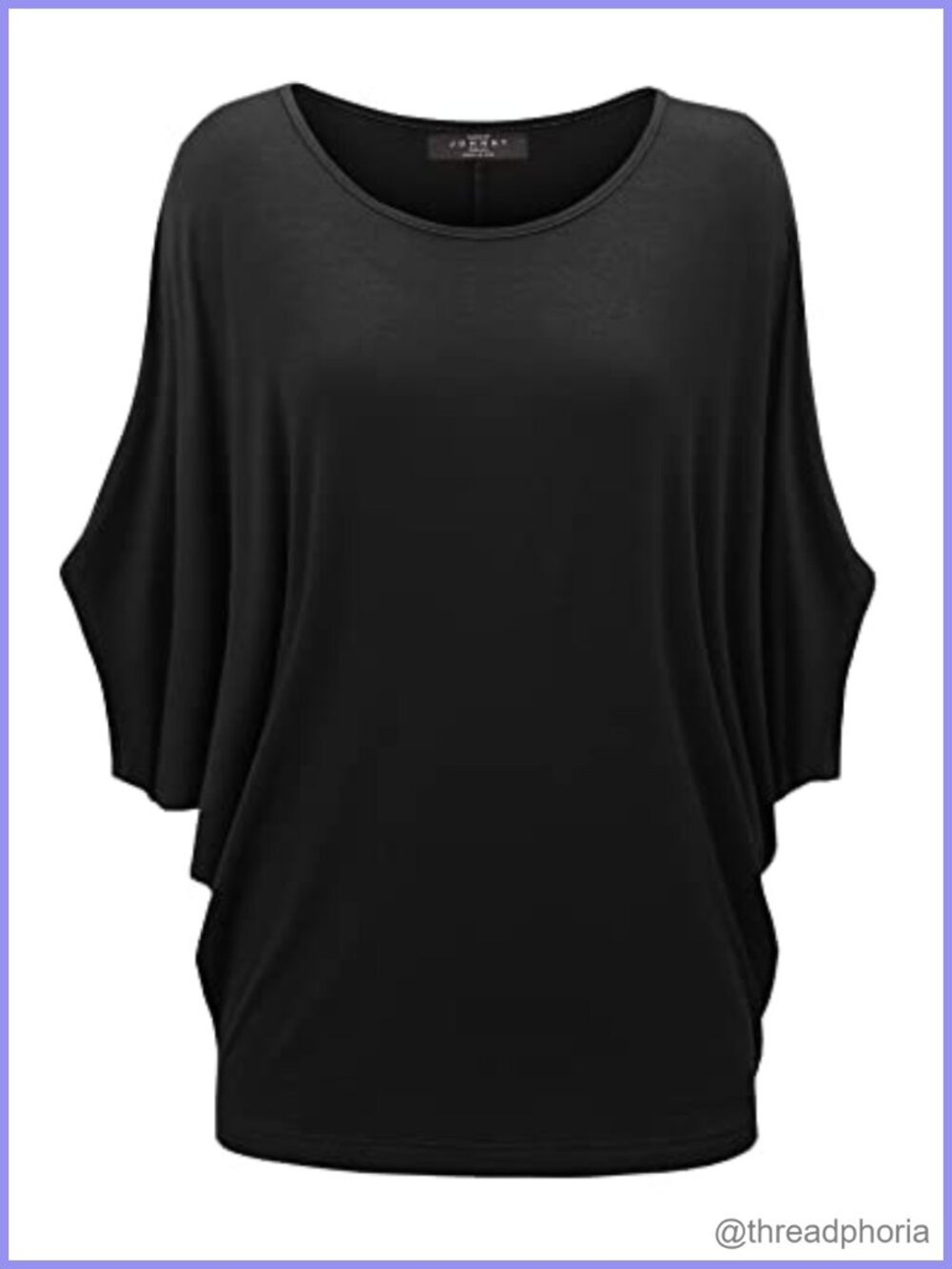 Dolman Batwing Sleeve Tunic Blouse Soft Stretch Knit Loose Fit Top